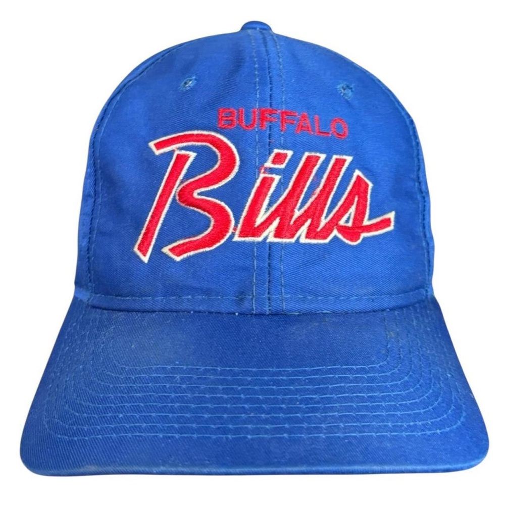 Vintage Buffalo Bills Sports Specialties Script NFL Football Snapback Hat Blue
